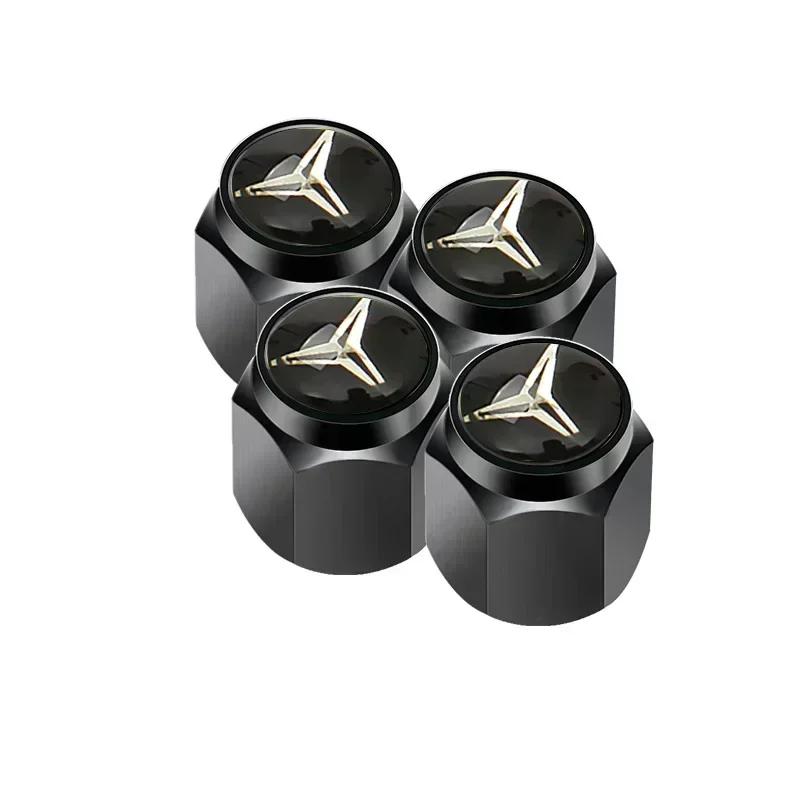 C200 E200 New 2025 For Mercedes Benz 4pcs Alloy Car Wheel Stem Air Valve Cap Tire Dust Cover Accessory For Mercedes Benz W222 W2