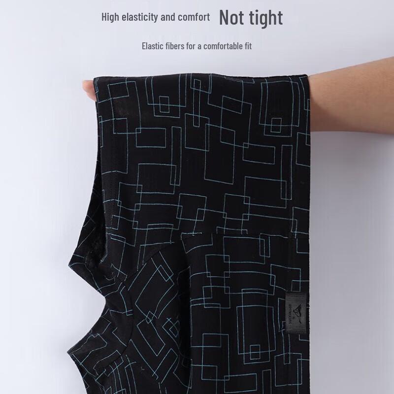 Qipilang Men's 100% Cotton Antibacterial Boxer Briefs Multi-Pack