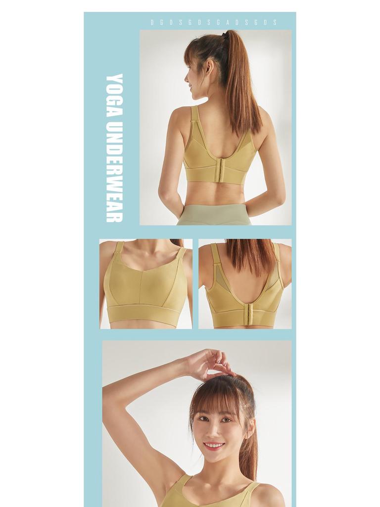 Plus Size High-Impact Sports Bra with Push-Up & Beautiful Back Design - Shockproof, Quick-Dry Yoga Tank Top