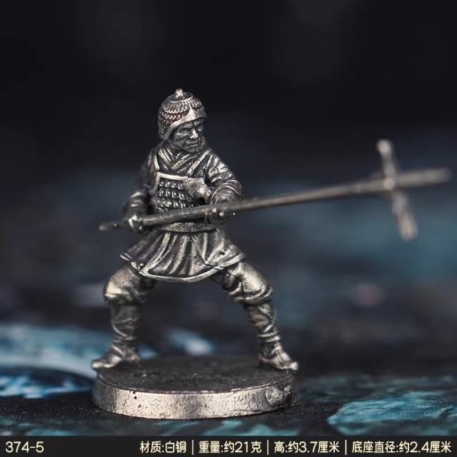 New White Copper Han Dynasty Soldier Figurine Miniature Model Tabletop Game Chess Piece Desktop Decor Statue Car Interior Decor