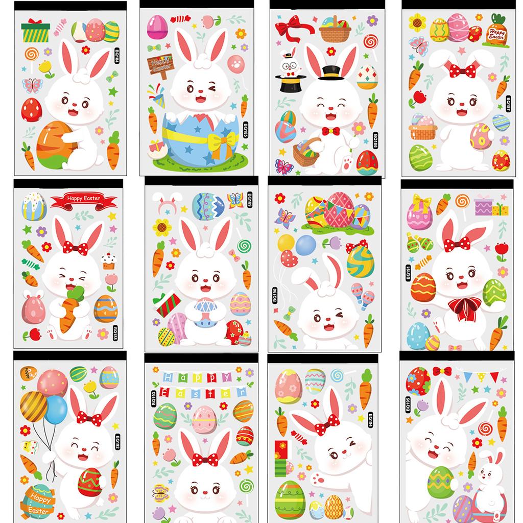 Easter Window Clings Easter Eggs Window Stickers Reusable Spring Easter Window Stickers