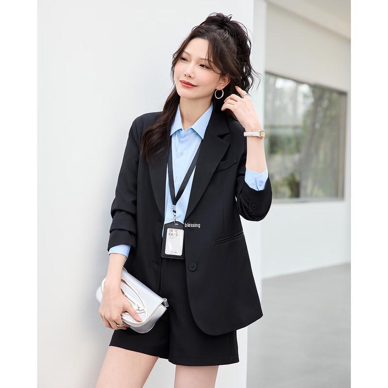 TERRE BLEUE Women s Business Casual Blazer & Shorts Set M