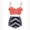Women Personality Fashion Ruffles Plaid Floral Zebra Bikini Set Swimsuit For Trendsetters