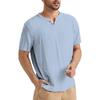 Men's Casual -color Short-sleeved Shirt With V-neck And Light Short-sleeved Top
