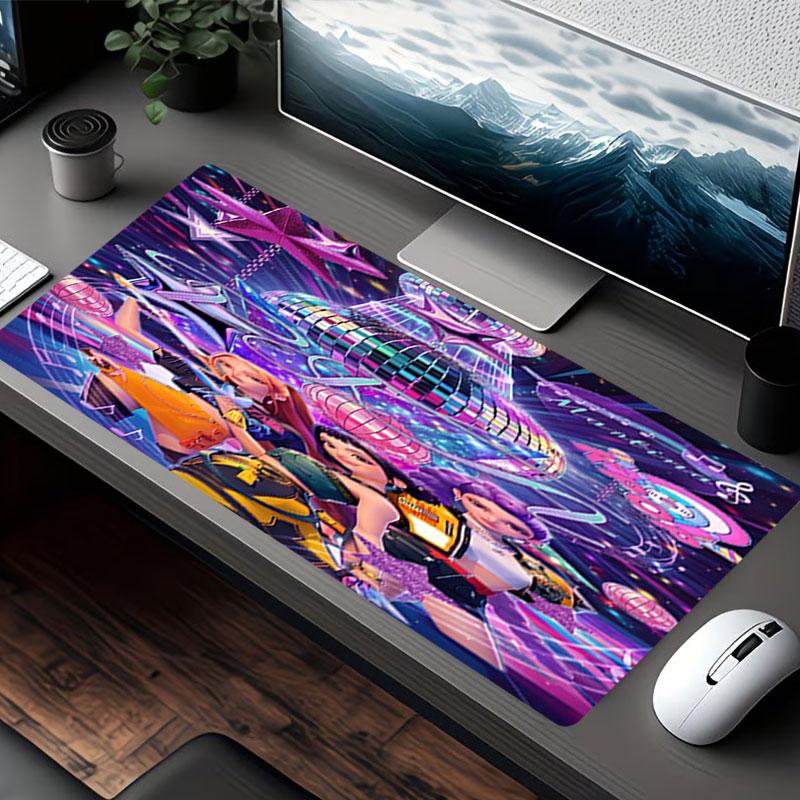 Podložka pod myš s potiskem KPop Demon Hunters, pro podložku pod klávesnici, podložka pro notebook PC pro kancelářské domácí použití, dekorace stolu, perfektní dárek k narozeninám pro hráče