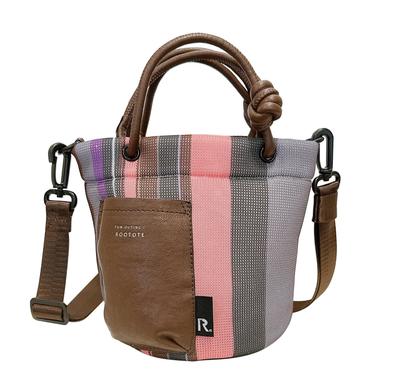 1161 1163 Mini Fluffy Tragetasche mit Schulter Baby Lou Waffel SC BR Waffelgestreift [Rootote] (116102 Lila)