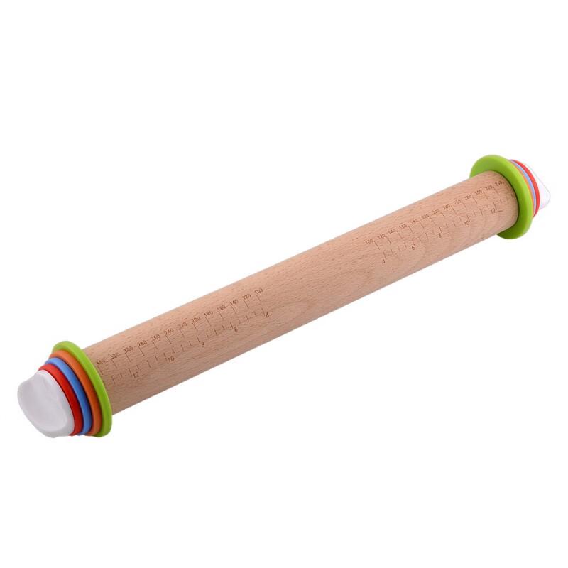 Adjustable Beechwood Rolling Pin with Scale