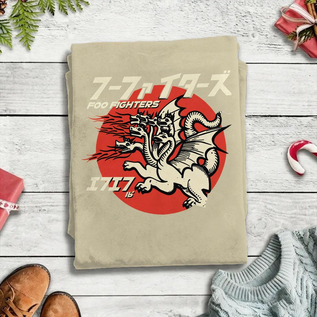 Unisex TShirts FOO FIGHTERS Dragon Novelty Cotton Tee Shirt Short Sleeve T Shirts Crewneck Tops Adult
