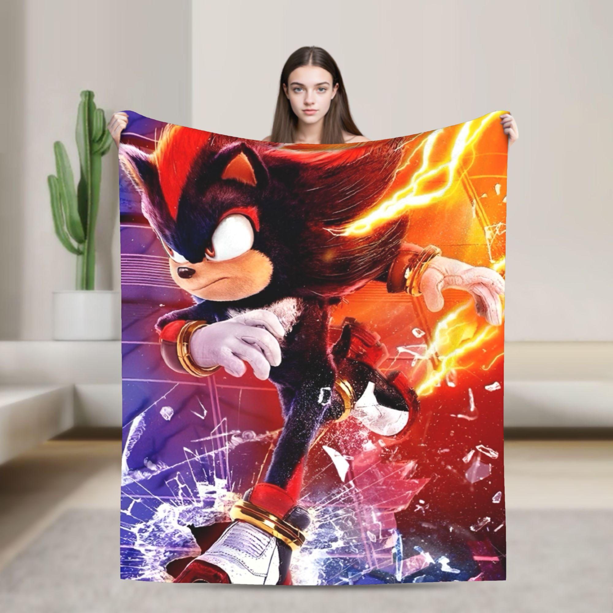 Hedgehog Shadow Blanket Flannel Game Lightweight Throw Blanket for Bedroom Sofa Bedspread 75cmx90cm