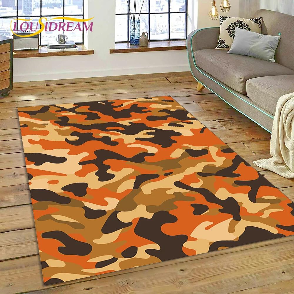2025 Colorful Camo Green Camouflage Carpet Rug for Living Room Bedroom Home Sofa Decoration Play Area Rug Non-slip Floor Mat