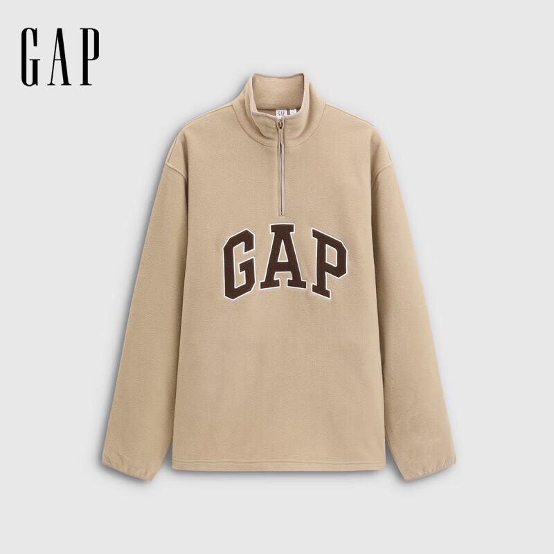 Gap Unisex Fall 2025 Logo Fleece Half-Zip Stand-Collar Sweatshirt