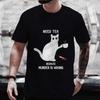 Men's Street Wear Cat Lover Funny Coffee Because Murder Print T-shirt Short Sleeve O-neck Streetwear Summer T Shirts Men