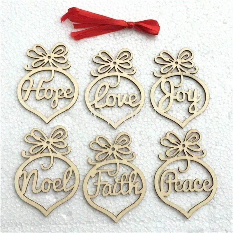 6pcs Christmas Wooden Ornaments Decorations Christmas Tree Ornaments Christmas Decorations