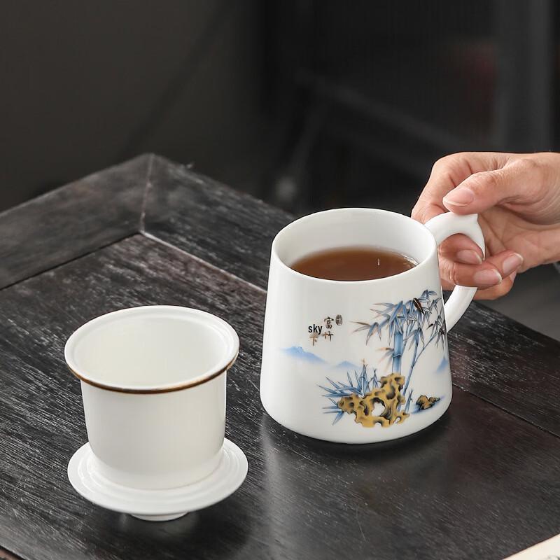 Shangqi High White Porcelain Tea Infuser Mug