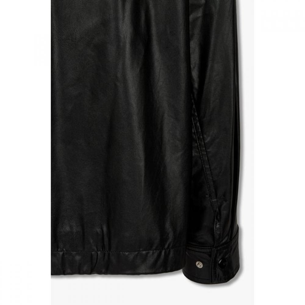 Studio Tomboy High Neck Zip Synthetic Leather Jacket 9176361971ct