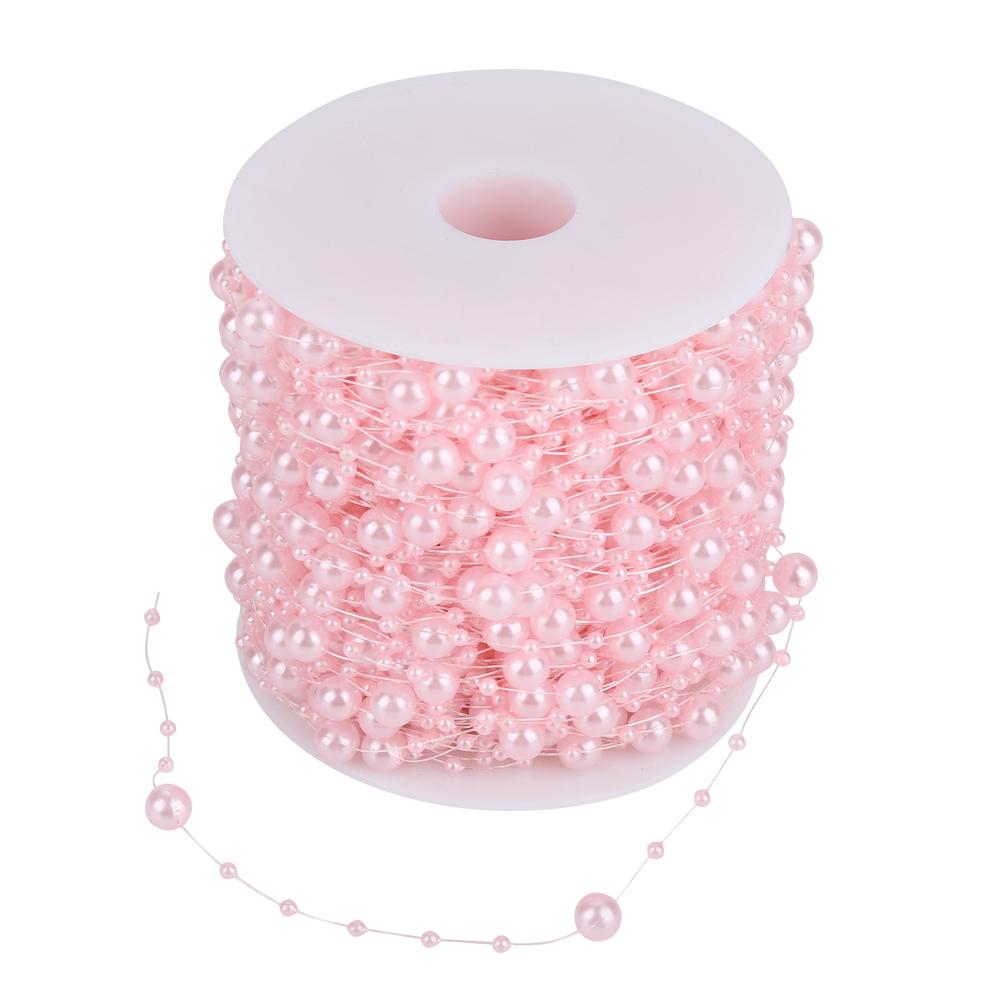 60mCelsiusroll Grinding Pearl Wire Beads Garland String Wedding Decoration 3mm+8mm(white)