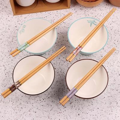 5 Pairs Chopsticks Reusable Non-slip Bamboo Heat Insulated Cooking Chopsticks for Dinning Table