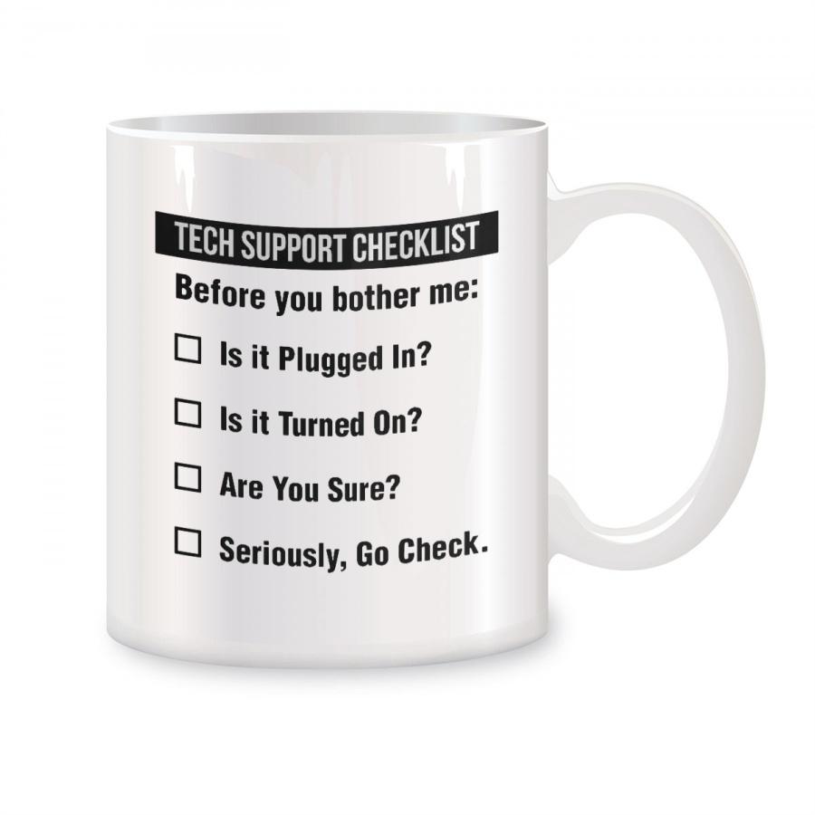 Unisex Tech Support List Mugs, Birthday Coffee Ceramic Teacups 301-400ml