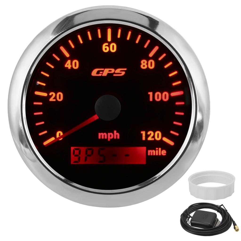 GPS-Tachometer 85mmGrad3,35in Kilometerzähler 120 MPHGradH IP67 Wasserdicht für Schrittinstrumente