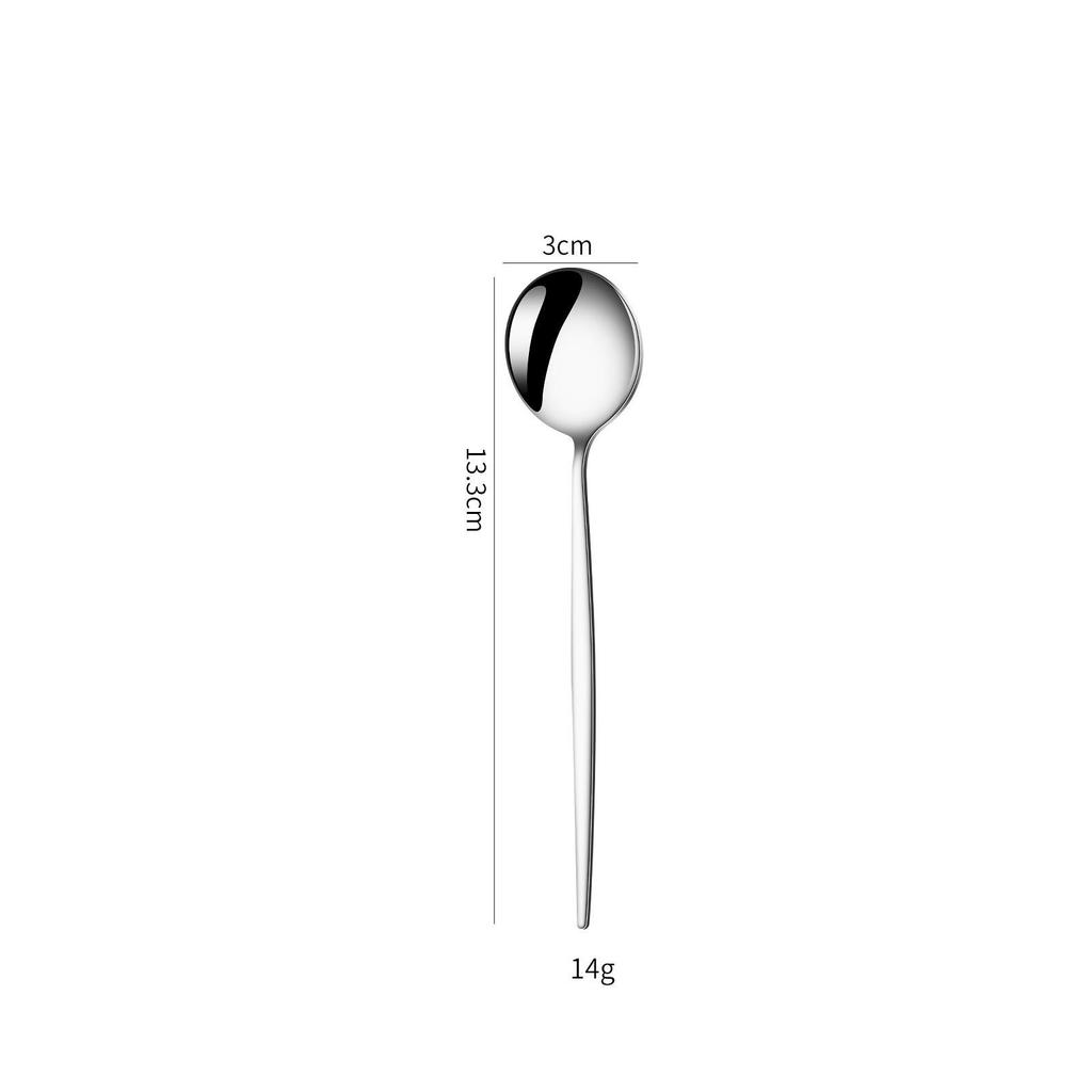 Gold-Plated Stainless Steel Cutlery Set: Includes Steak Knife, Fork, Spoon, and Knife – Four-Piece Western Style.