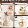 Makeup Brush Cleaning Mat and Easy To Dry with Upside Down, 3 In 1 Makeup Brush Holder Cosmetic Facial Brush