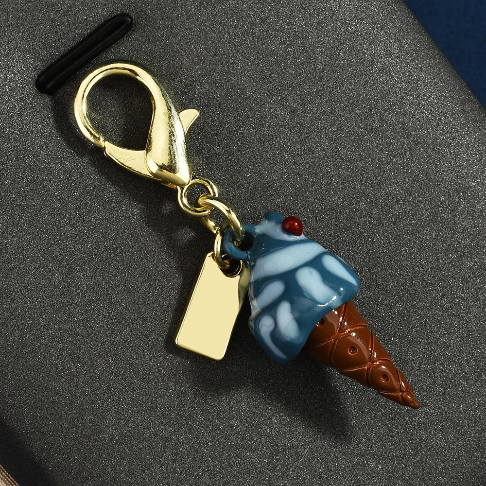 Creative Dinosaur Cartoon Ice Cream & Fruit Keychain Pendant