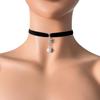 Damen Schneeflocken-Perlenanhänger-Halskette mit weißem Samt-Choker