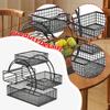 Iron Triple Layer Fruit Basket Snack Tray Open Access Design Smooth Edges Accessories 11.8x7.8x11.8inch with Tissue Box Holder