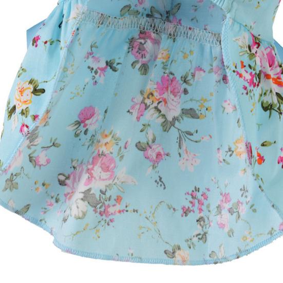 Pet Clothes - Flower Print Cotton Cute Pet Dress Cat Dog Costume Outfit Clothes