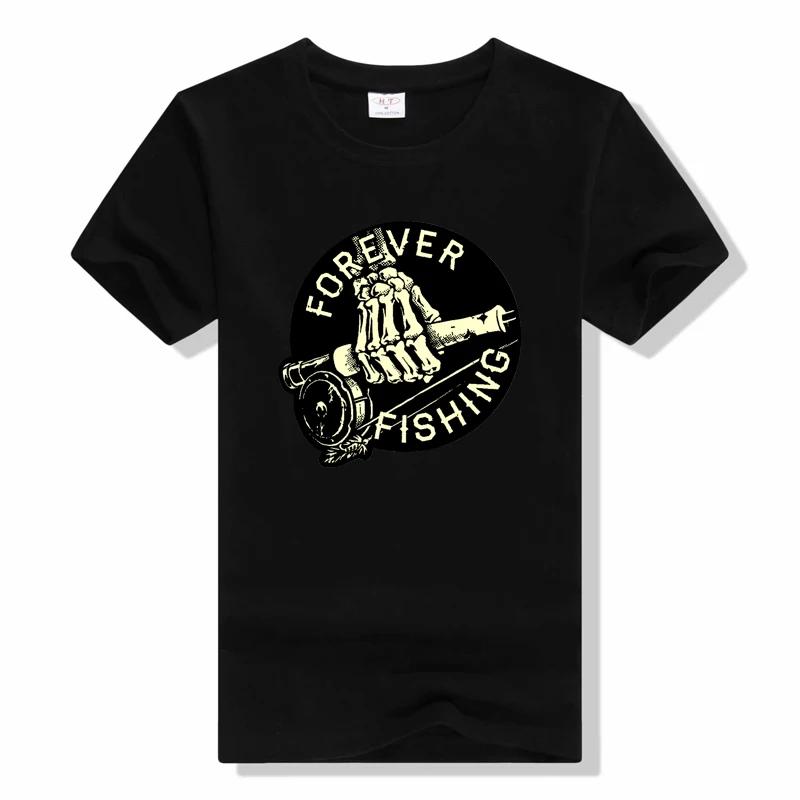 

Forever Fishing t shirt summer Short Sleeve T-Shirts fashion casual Cotton O Neck tees Cartoon Fishing chew on this t shirt XL