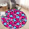 Colorful Heart Pattern Rug for Playrooms and Bedrooms Round Carpet for Home Sofa Bedroom, Gift