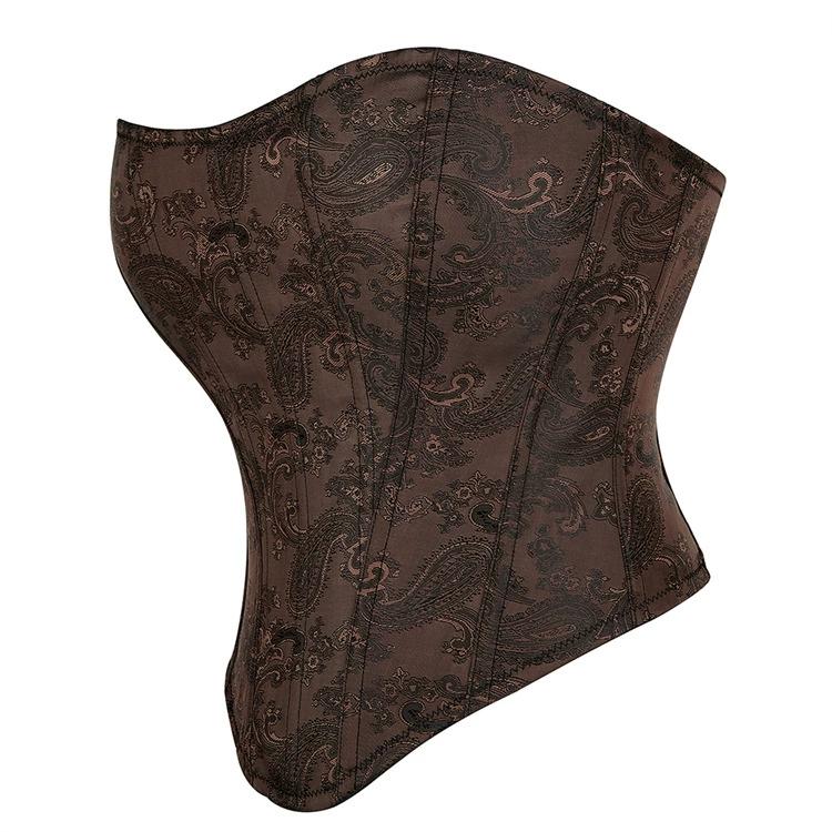 JYL TS deep brown zipper style strapless women's court shaping top