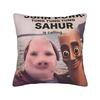 Tung Tung Tung Sahur chasing Tralalero Tralala Pillow Case  Graphic Pillow Cover For Living Room Sofa Funny Pillowcases