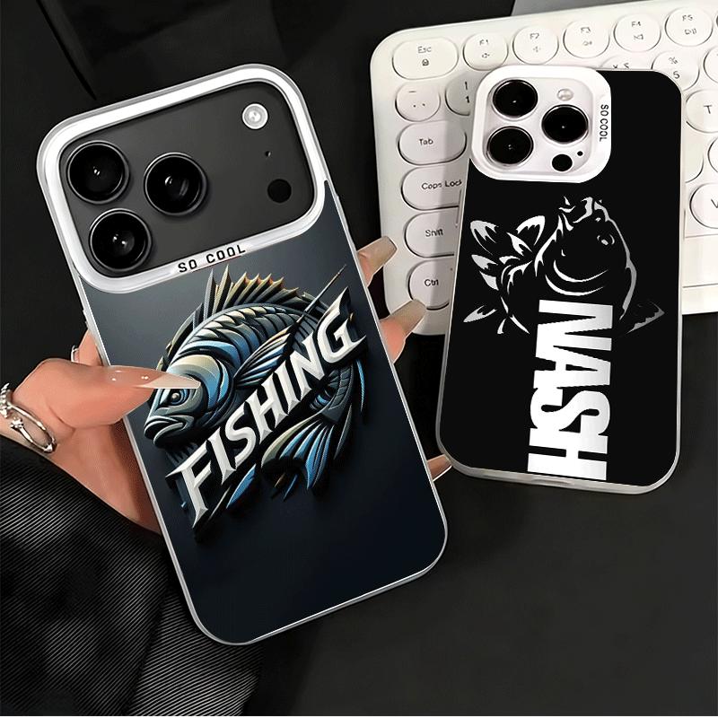 Nash Fishing Fish Mark Soft Phone Case for iPhone 15 16 17 Pro Max 17Air 16E 14 Plus 13 12 Mini Shockproof Cover Back Shell