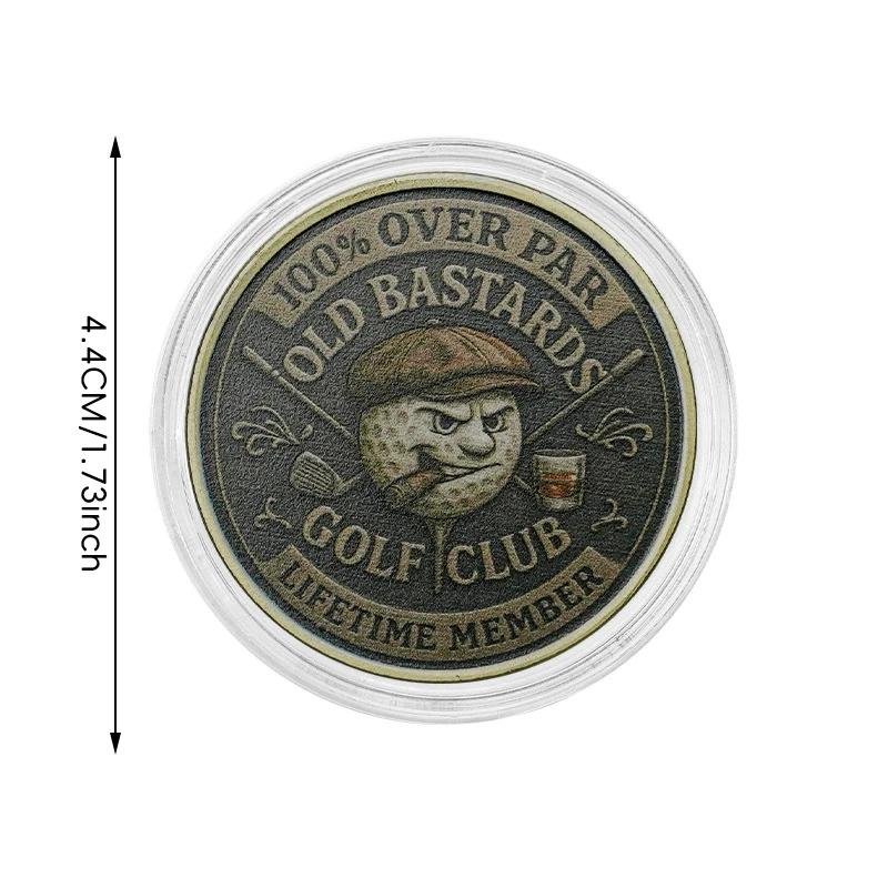 1 Stück Over Par Old Bastards Golfmünze Lustige Golf-Herausforderungsmünze Lebenslange Golfschläger-Mitgliedermünzen Lustige Geschenke für Golfliebhaber