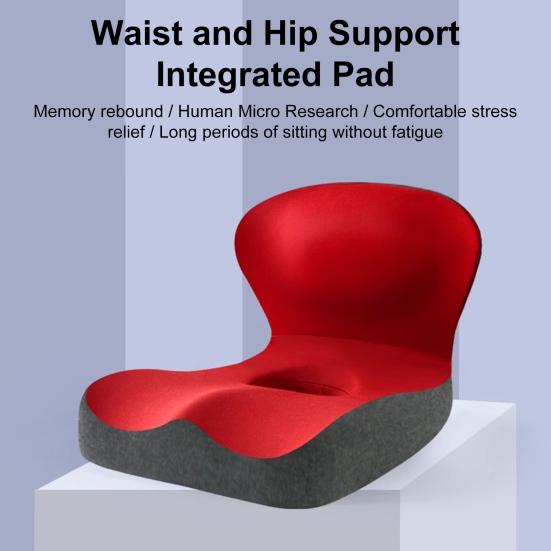 Seat Cushion with Back Support Memory Foam Back And Seat Cushion Ergonomic Pressure Relief Cushion for Office Car Travel Long Sitting Hours