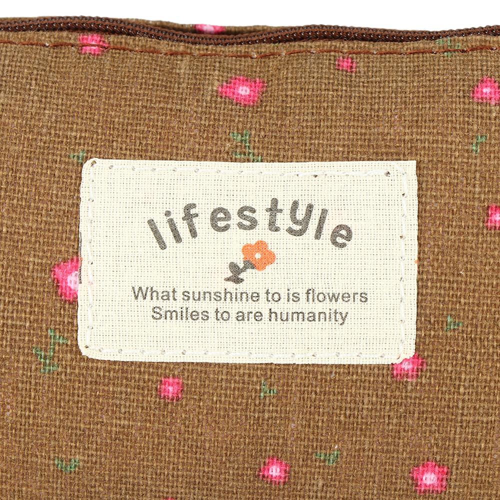 New Pencil Box School Supplies Stationery Bag Lovely Canvas Pastoral Floral Pencil Case