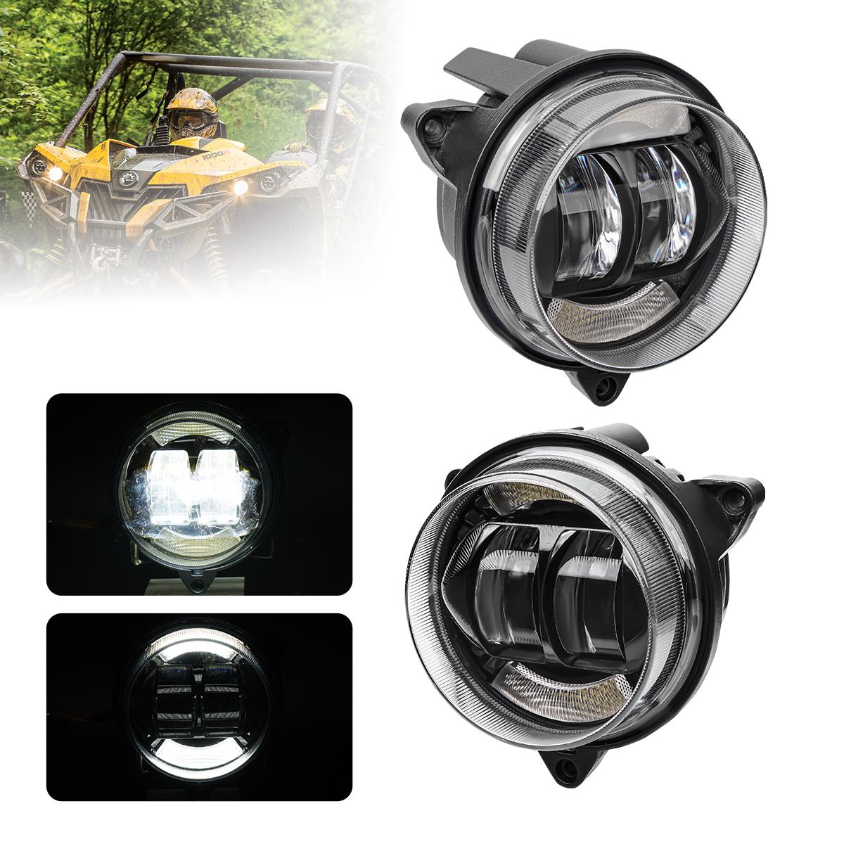 

2PCS Halo DRL LED Headlights Low Beam Headlamp For Can-Am Outlander 500 650 800 850 1000 XMR STD XT XT-P 2012-2025 ATV UTV