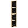 5 Piece Room Divider In Brown and Black Solid Paulownia Wood