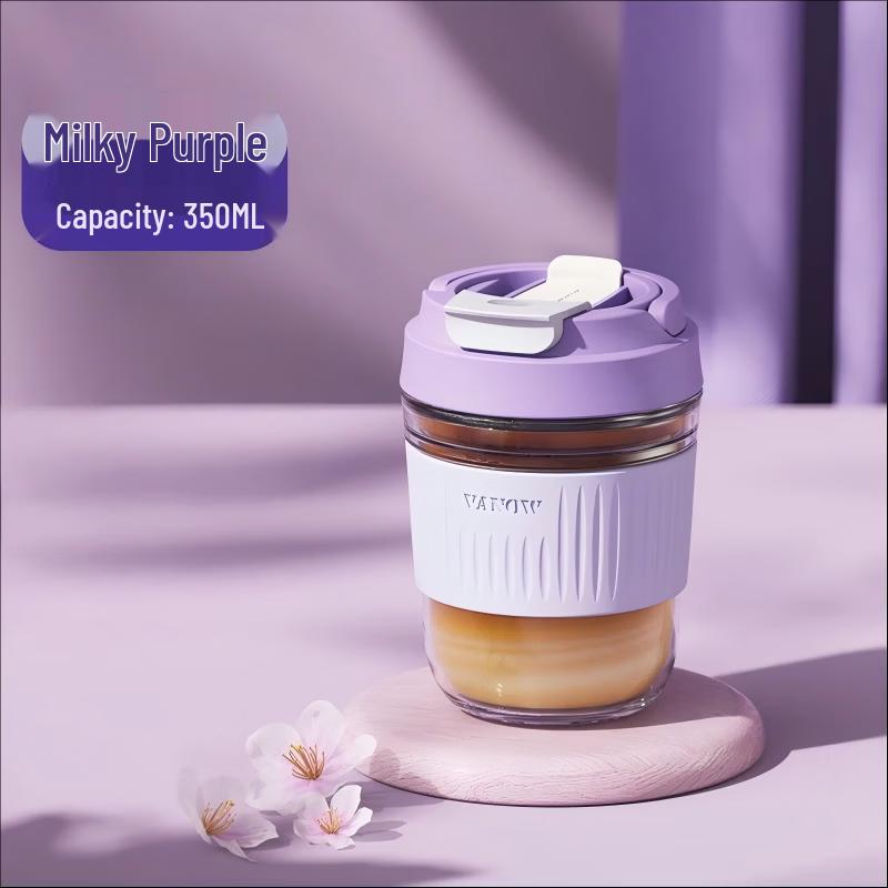 

Vanow Stylish Portable Glass Tumbler with Straw 350ml