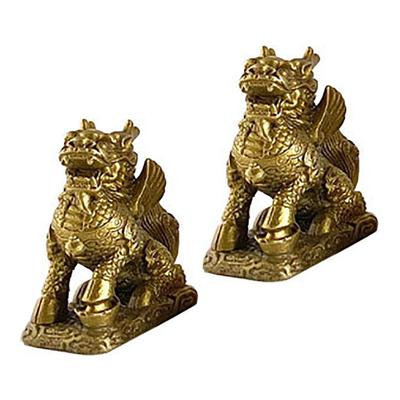 Famimueno Φοίνικας Κιρίν Κόσμημα Καλοτυχίας Feng Shui Πνευματικό Φυλαχτό Θυμιατοθήκη Πρόσκληση Καλοτυχία Ζεστό Απενεργοποίηση Γιόγκα Τύχη Χρήματος 1 ζεύγος Χρυσό