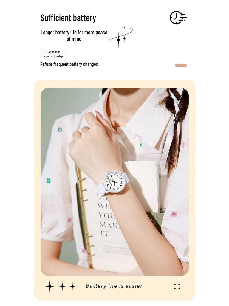 2025 Student Silent Quartz Waterproof Watch - Unisex for Middle/High School