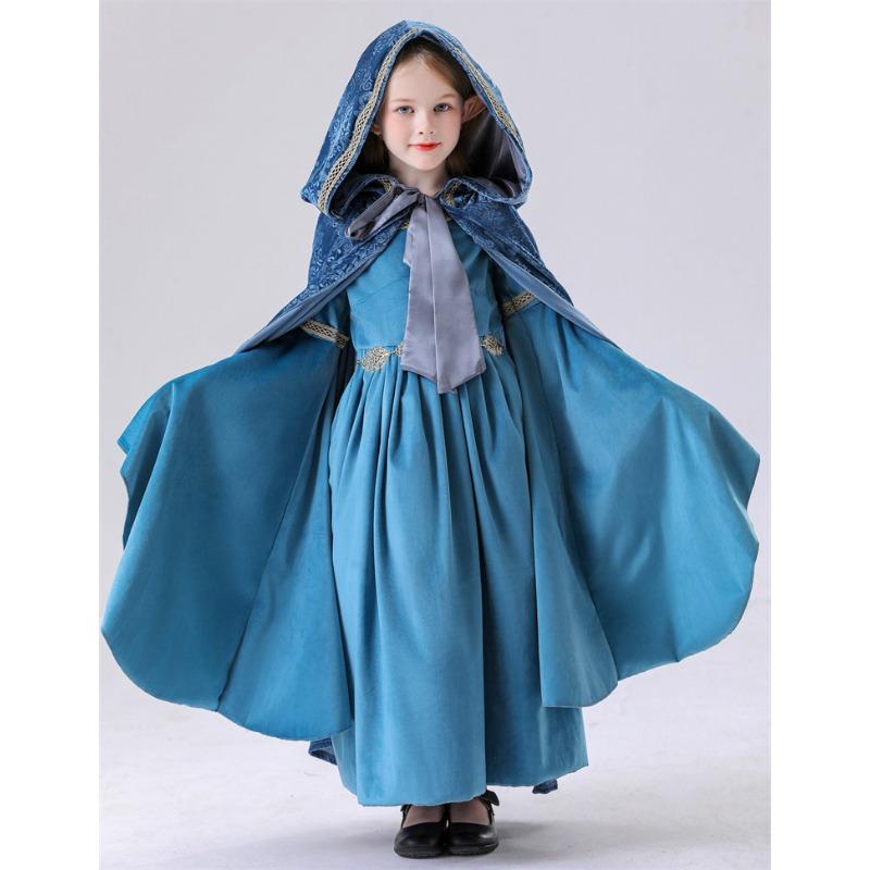 Halloween Children's Lord of the Rings Elf Children's Elf Princess Dress Medieval Court Dress Performance Costume