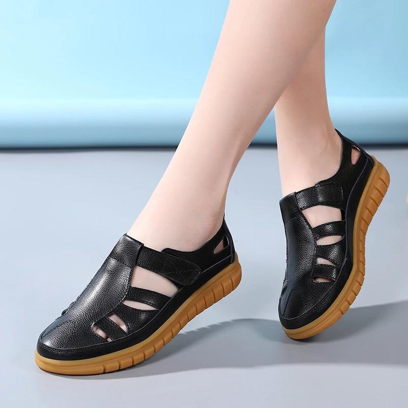 Casual Women's Sandals Elegant Office Ladies Flats Shoes Sandals Women Shoes Square Sandals Slip On Woman Sneakers