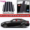 6Pcs Glossy Black/Carbon Fiber Car Window B C Pillar Post Trim Cover For Lexus IS 200t 300 300h 350 500 F Sport XE30 2014-2024