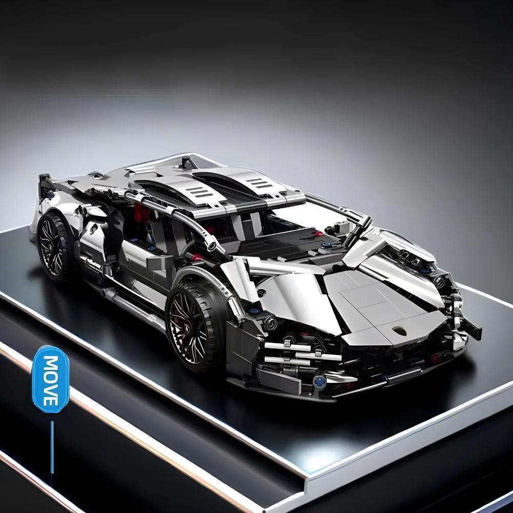 2024 Silver supercar RC Tech Racer 1:14DIY building block assembly building block car toy birthday gift No box