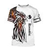 Hahnkampf Muster T-Shirt für Männer Lustiges Huhn 3D-gedruckte T-Shirts Sommer Freizeit Kurzarm Rundhals Tops Unisex T-Shirts