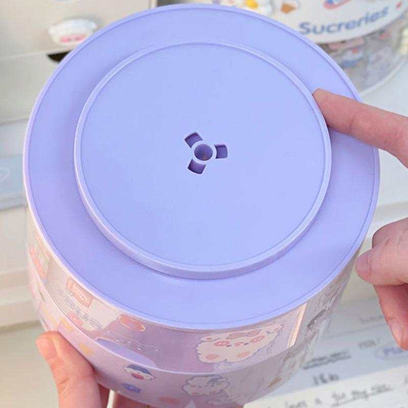Cute Rotating Pen Holder Desktop Drawer Stationery Box Case School Office Desk Kawaii Stationery Storage Box Organizer Stickers