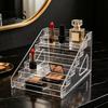 Stepped Countertop Shelf 5/7 Tier Acrylic Display Stand with Fences, Perfume Organizer, Desktop Makeup Palette Holder Multifunctional Clear