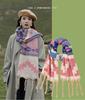 Simple Plaid Imitation Cashmere Scarf for Women Autumn and Winter New Pyramid Versatile Scarf Tassel Warm and Cold Proof Shawl